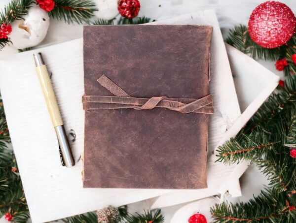 Leather Journal, Beautiful Heart Embossed Journals - Image 4