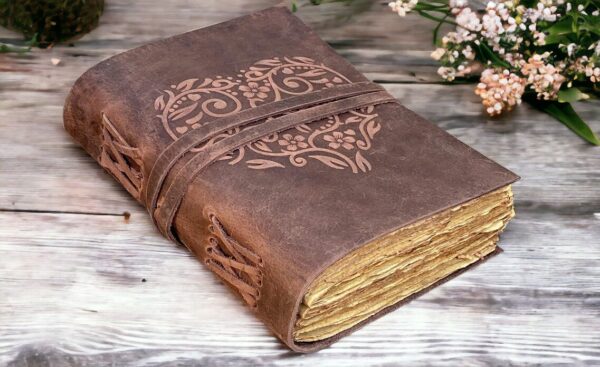 Leather Journal, Beautiful Heart Embossed Journals - Image 5