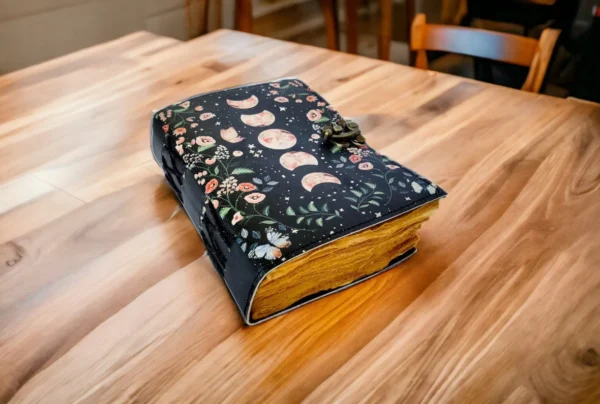 Leather Journal Moon Phase Print