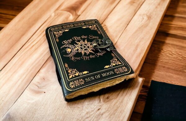 Sun & Moon Vintage Leather Journal - Image 6