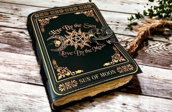 Sun & Moon Vintage Leather Journal - Image 2